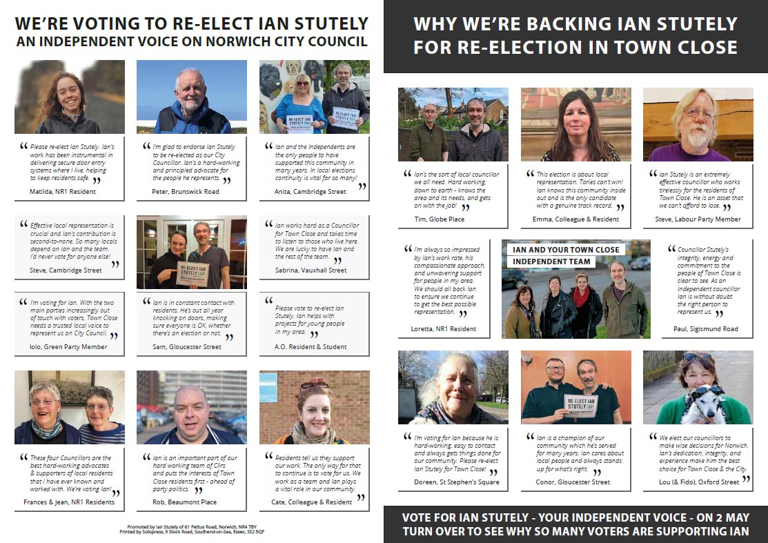 Re-elect Ian Stutely | Community Endorsements pages 1-4
